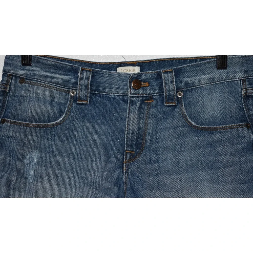 J.Crew Womens 27 Denim Shorts Distressed Frayed Hem 5-Pocket Med Wash C6013